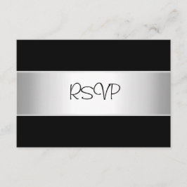 Tarjeta RSVP Todos los eventos Elegante Plata de L