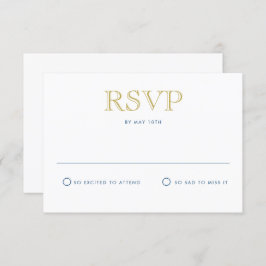 Tarjeta RSVP tradicional de postal de oro simple e