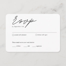 Tarjeta RSVP tradicional RSVP para comidas Minimal