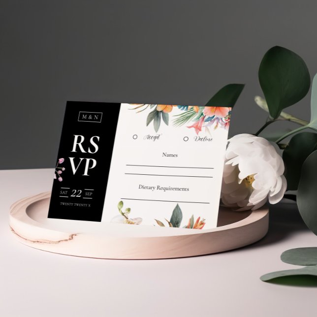 Tarjeta RSVP Tropical Boho Wedding (Subido por el creador)