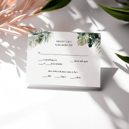 Tarjeta RSVP Tropical Botánica - Boda de destino