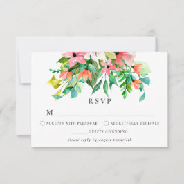 Tarjeta RSVP Tropical Floral