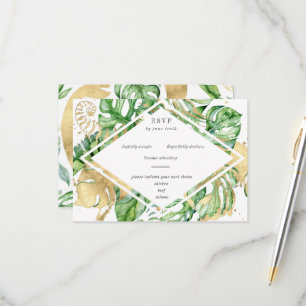 Tarjeta RSVP Tropical Golden Foliage