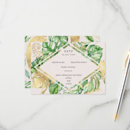 Tarjeta RSVP Tropical Golden Foliage