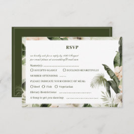Tarjeta Rsvp Tropical hibiscus boho pastel Wedding
