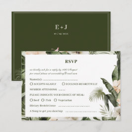 Tarjeta Rsvp Tropical hibiscus boho pastel Wedding