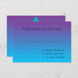 Tarjeta RSVP Turquesa a Morado Ombre con Estrella