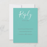 Tarjeta RSVP turquesa, sitio web Boda