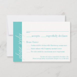 Tarjeta RSVP Turquoise, colección Boda Caroline