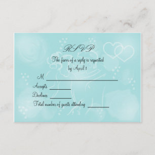 Tarjeta RSVP Turquoise rosas
