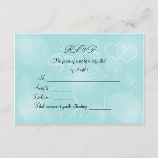 Tarjeta RSVP Turquoise rosas