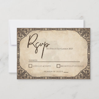 Tarjeta RSVP única inspirada en el Viking