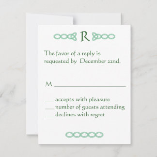 Tarjeta RSVP Verde Celta