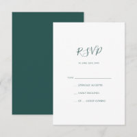 Tarjeta RSVP verde oscuro