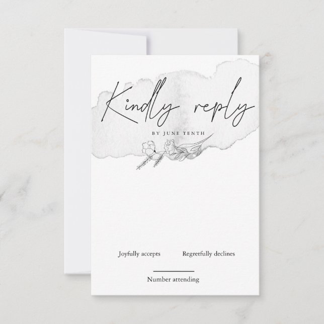 Tarjeta RSVP vertical de naturaleza encantadora (Anverso)