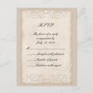 Tarjeta RSVP victoriana