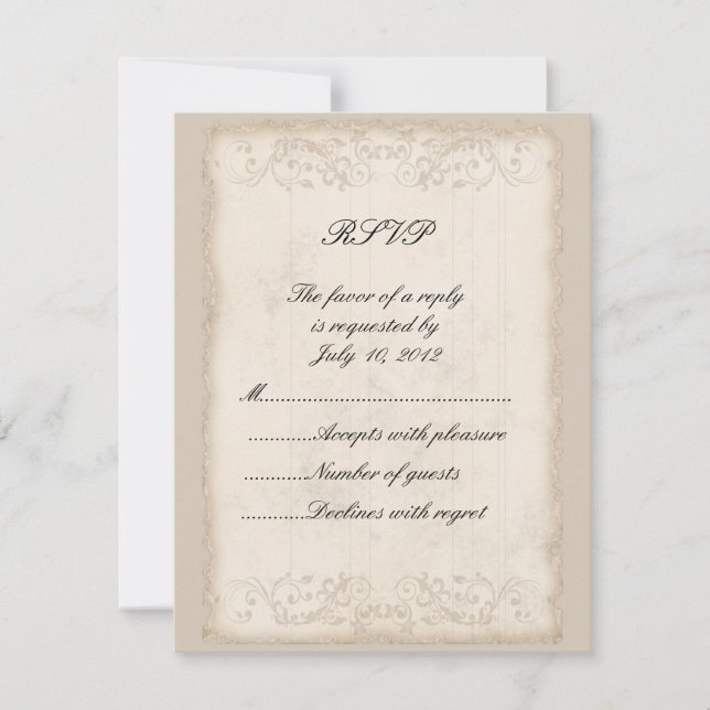 Tarjeta RSVP victoriana (Anverso)