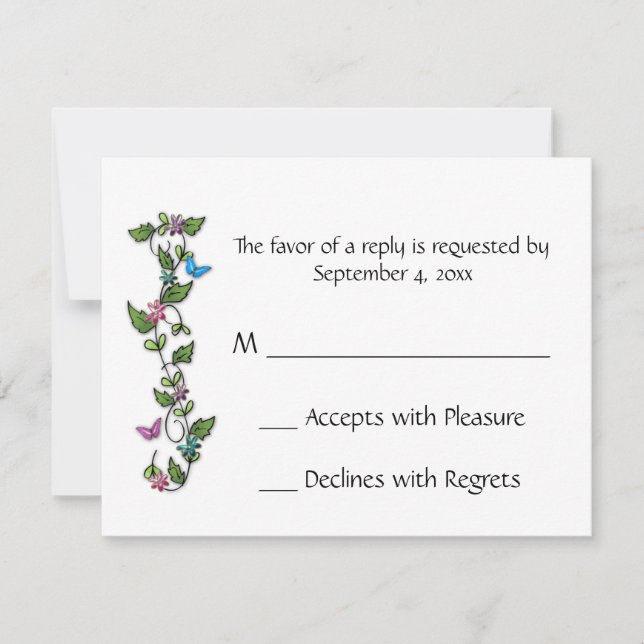 Tarjeta RSVP Vine Floral (Anverso)