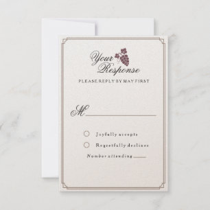 Tarjeta RSVP Vineyard moderna para vinos