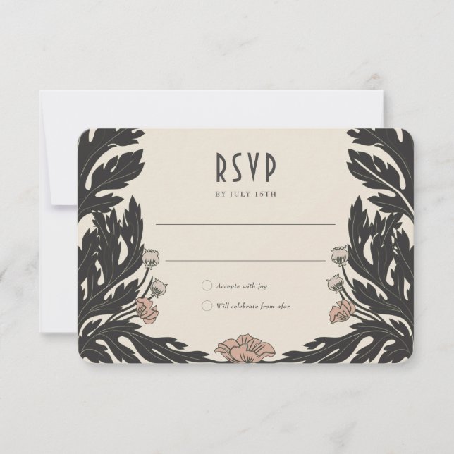 Tarjeta RSVP Vintage Art Nouveau (Anverso)