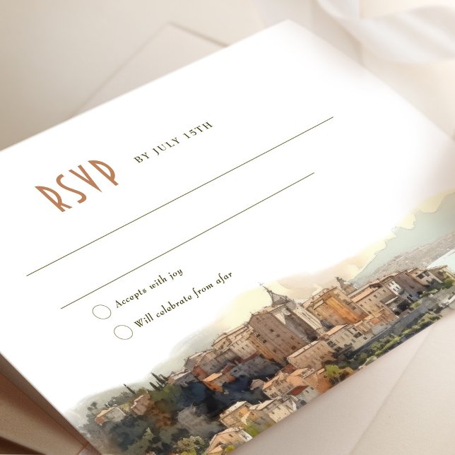Tarjeta RSVP Watercolor Cote d'Azur Francia Rivier (Subido por el creador)