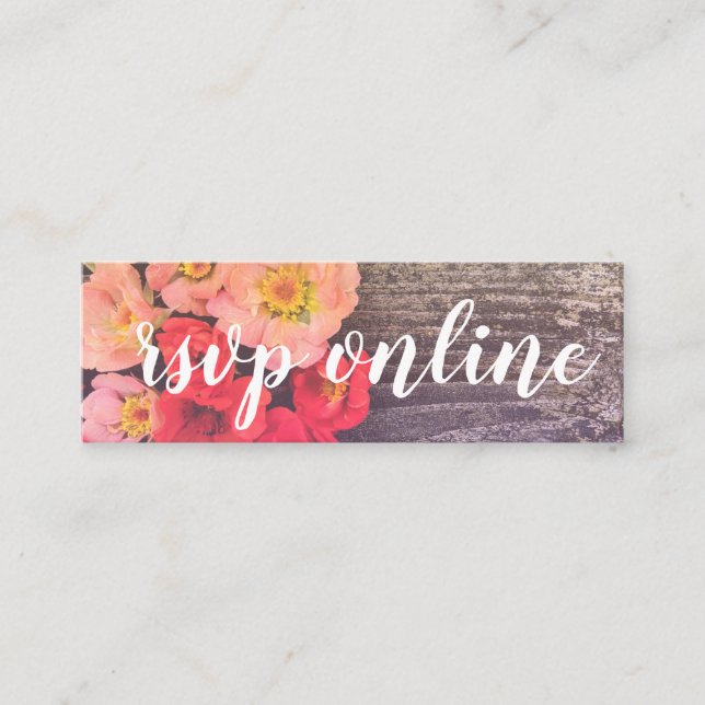 Tarjeta RSVP Web Peach y Poppy (Anverso)