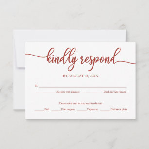 Tarjeta RSVP Wedding Calligraphy Terracotta