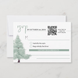 Tarjeta RSVP Winter Wonderland con código QR