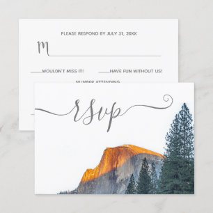 Tarjeta RSVP Yosemite Half Dome Sunset Wedset