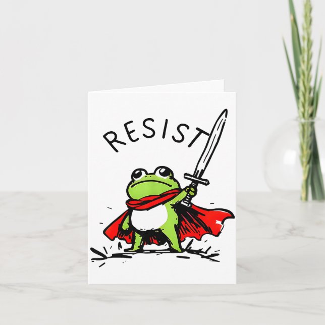 Tarjeta Rtland Frog Protest Resist Funny Frogs Activist  (Anverso)