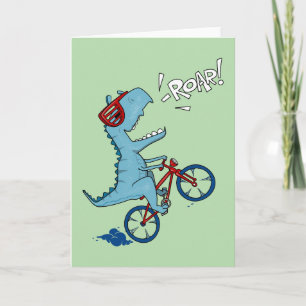 Tarjeta Ruar T-Rex en bicicleta