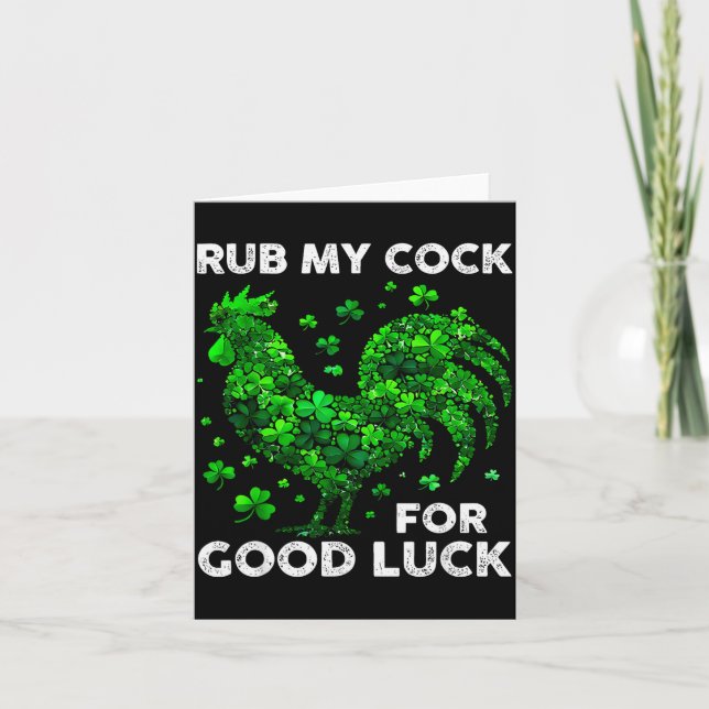 Tarjeta Rub My For Good Luck Funny St Patrick's Day Chicke (Anverso)