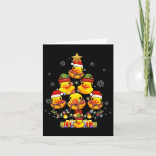 Tarjeta Rubber Duck Christmas Tree Xmas Light Rodeada D