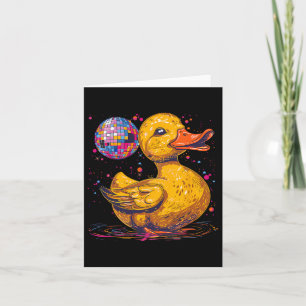 Tarjeta Rubber Duck Disco Ball Artwork Dancing Rubber Duck