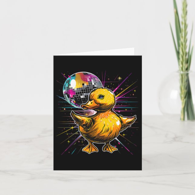 Tarjeta Rubber Duck Disco Dancing Disco Ball Music Rubber (Anverso)