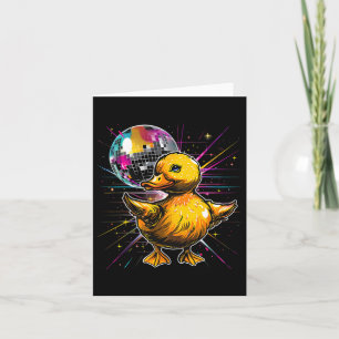 Tarjeta Rubber Duck Disco Dancing Disco Ball Music Rubber