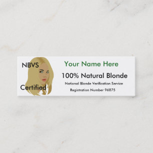 Tarjeta rubia de la identificación