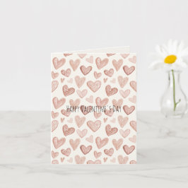 Tarjeta Rubor de crema Corazón Rosa Día de San Valentín