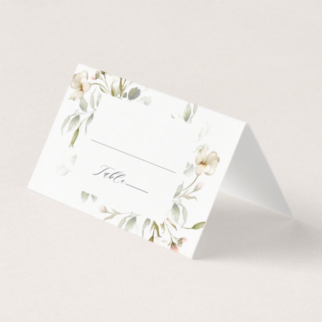 Tarjeta Rubor Elegante Boda floral de sabio blanco (Anverso)