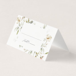 Tarjeta Rubor Elegante Boda floral de sabio blanco