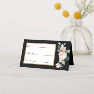 Tarjeta Rubor Floral Black Boda Place