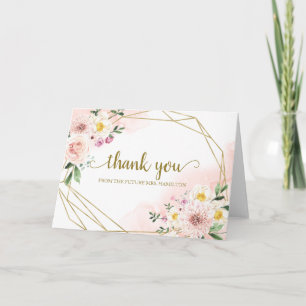 Tarjeta Rubor Floral Geometric Bridal Shower Gracias