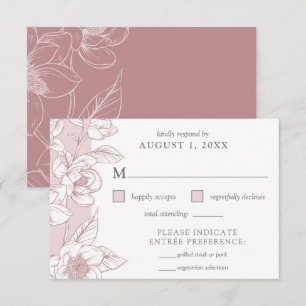Tarjeta Rubor Floral RSVP para Southern Magnolia B