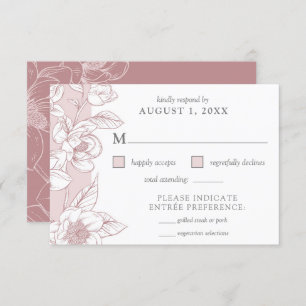 Tarjeta Rubor Floral RSVP para Southern Magnolia B