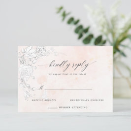 Tarjeta Rubor Floral RSVP sutil y moderna