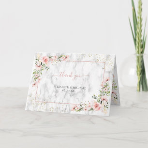 Tarjeta Rubor Gold Greenery Dusty Pink Floral Gracias