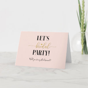 Tarjeta Rubor Lets Bridal Party Serás mi novia