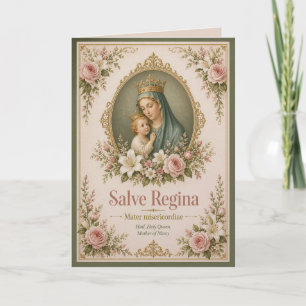 Tarjeta Rubor Marian Salve Regina Devocional Católico
