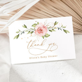 Tarjeta Rubor oro floral baby ducha gracias