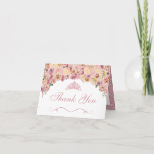 Tarjeta Rubor Peach Peach Floral Quinceanera